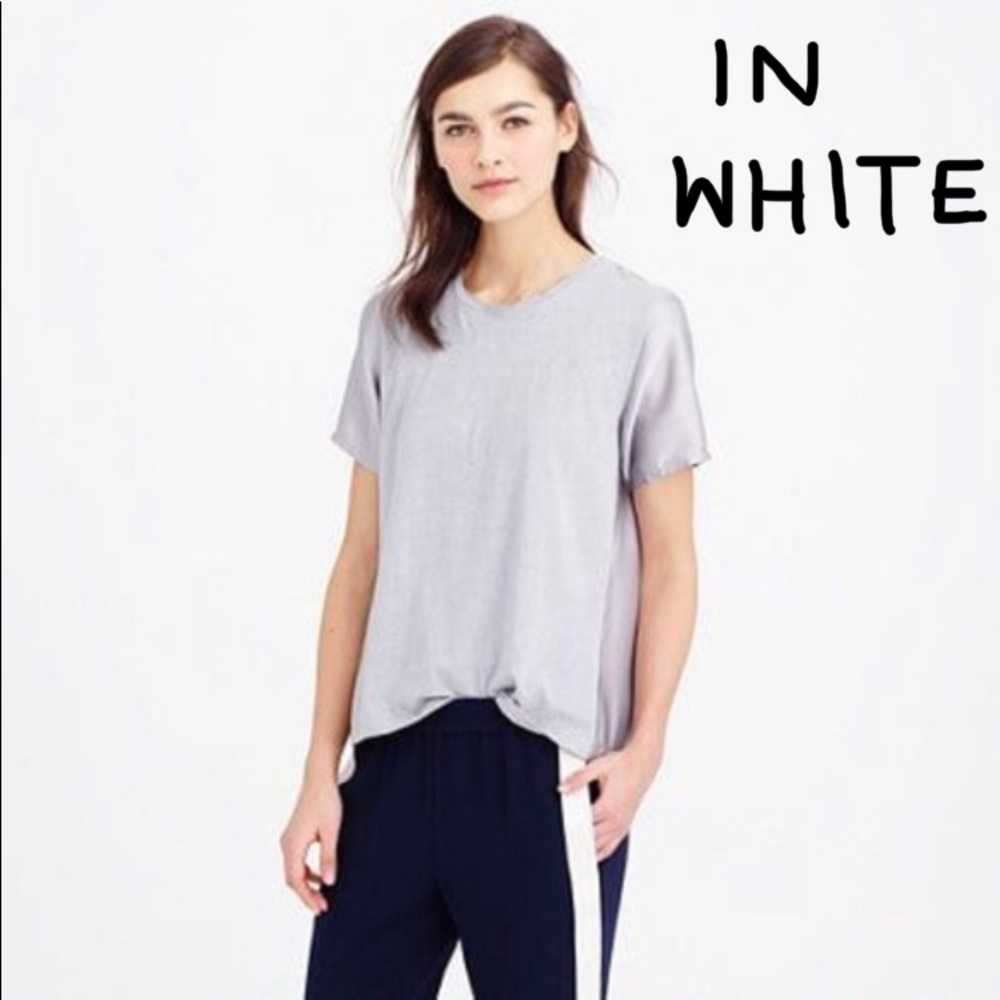 J.Crew Silky Pleat Back Flowy T-Shirt